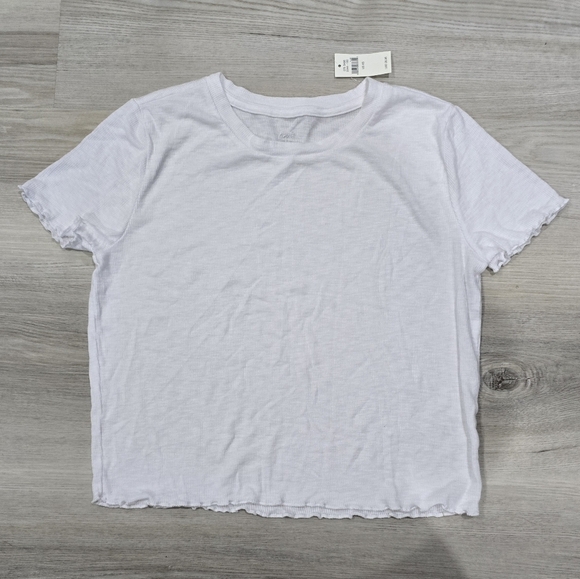 aerie Tops - Aerie Ribbed White Scalloped Edges NWT XS